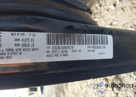 2010 Chrysler 300 Touring/Signature Series/Executive Series z USA, uszkodzony, nr VIN 2C3CA5CV6AH276179